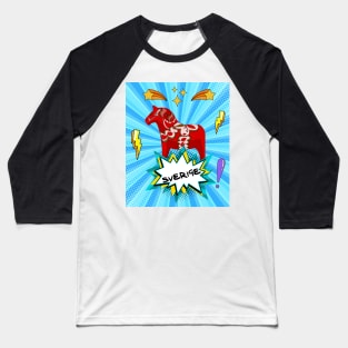 Sweden Swedish horse dala pop art style Baseball T-Shirt